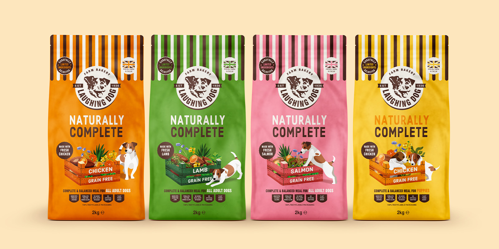 Laughing Dog Naturally Complete packs line up