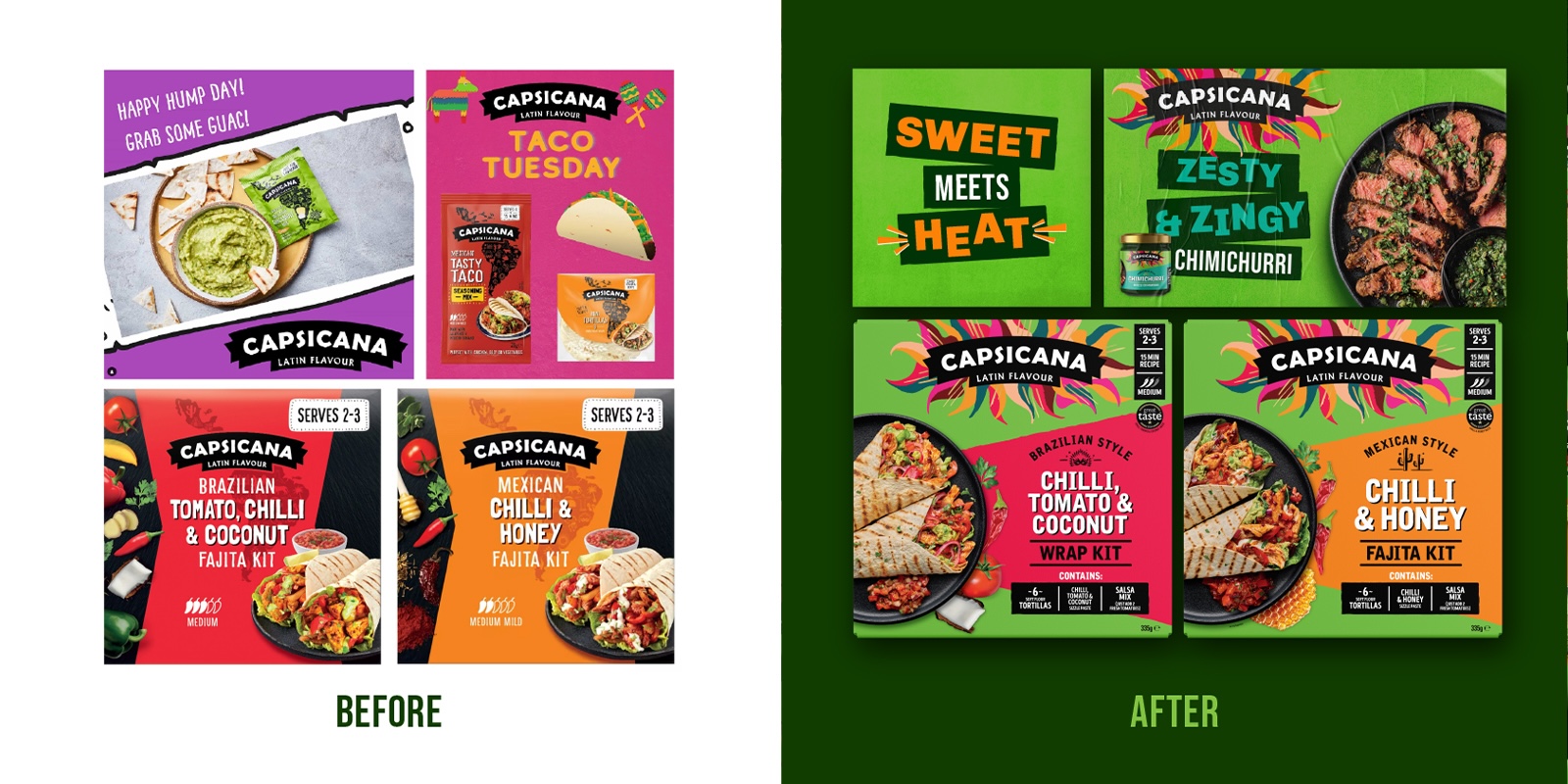 Capsicana brand world before and after